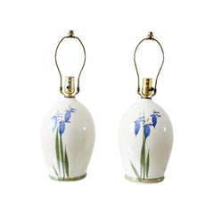 Pair of Painted Asian Vase Lamps