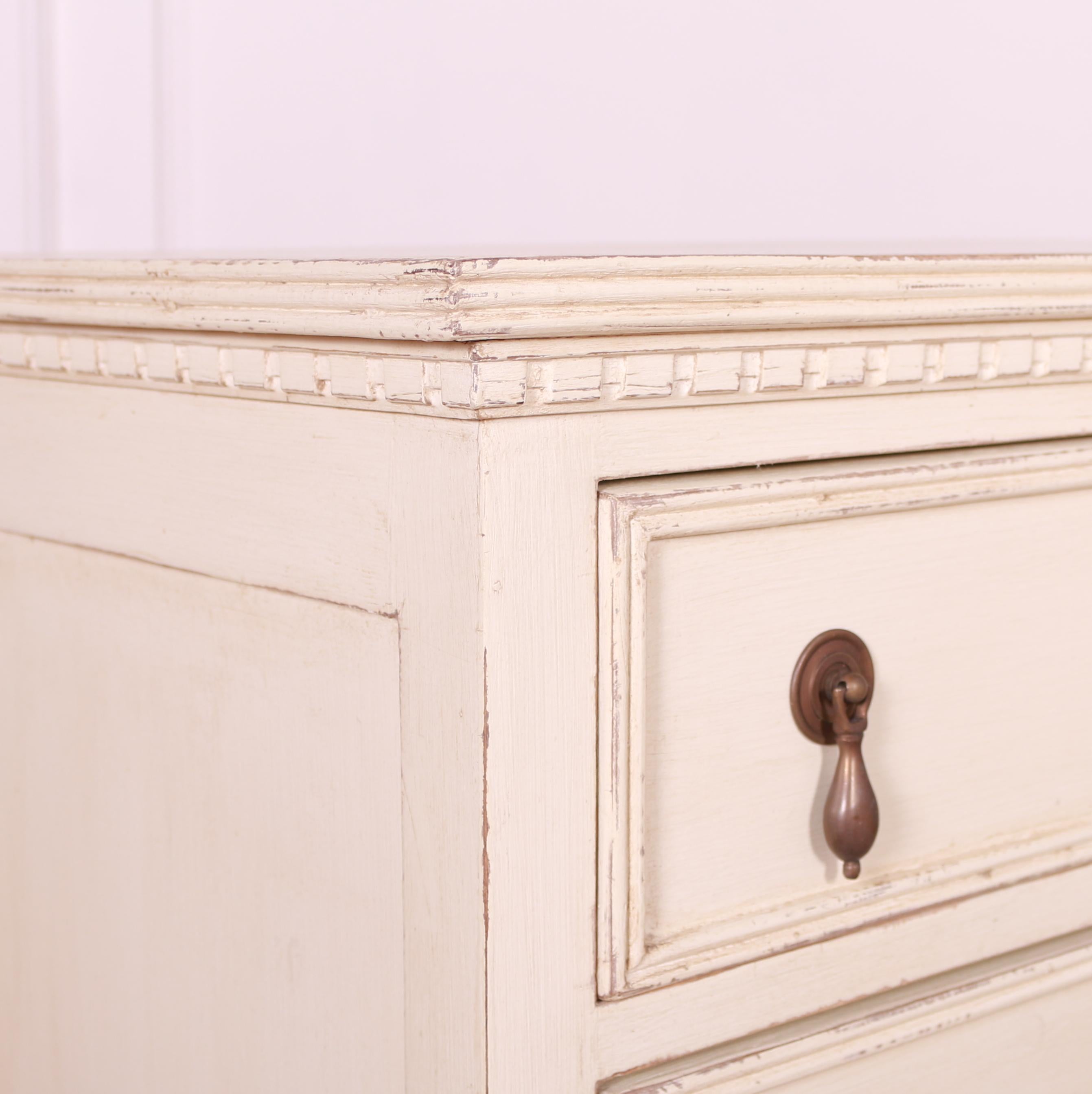 Pine Pair of Painted Bedside Chest of Drawers For Sale