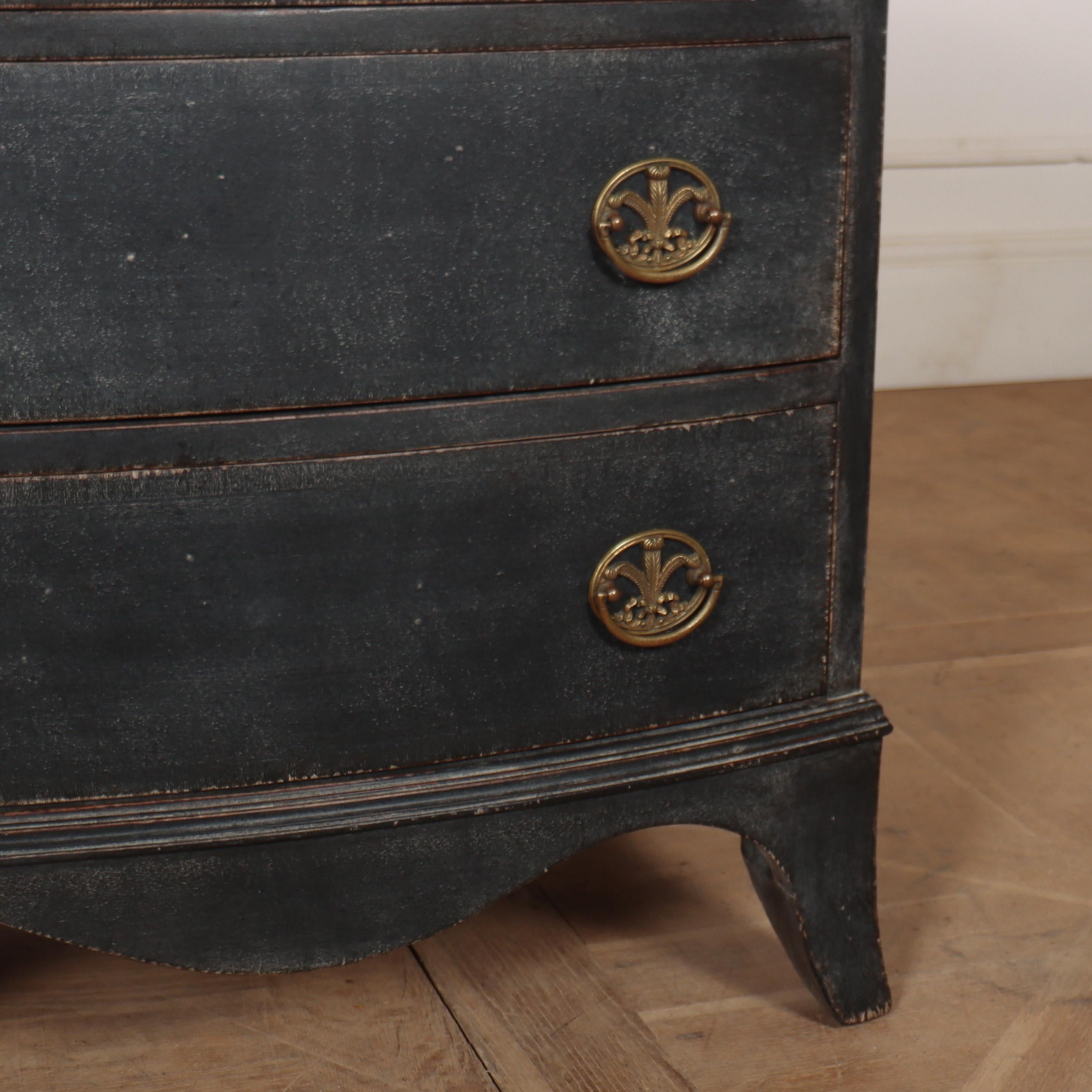 Marble Pair of Painted Bedside Chest of Drawers For Sale