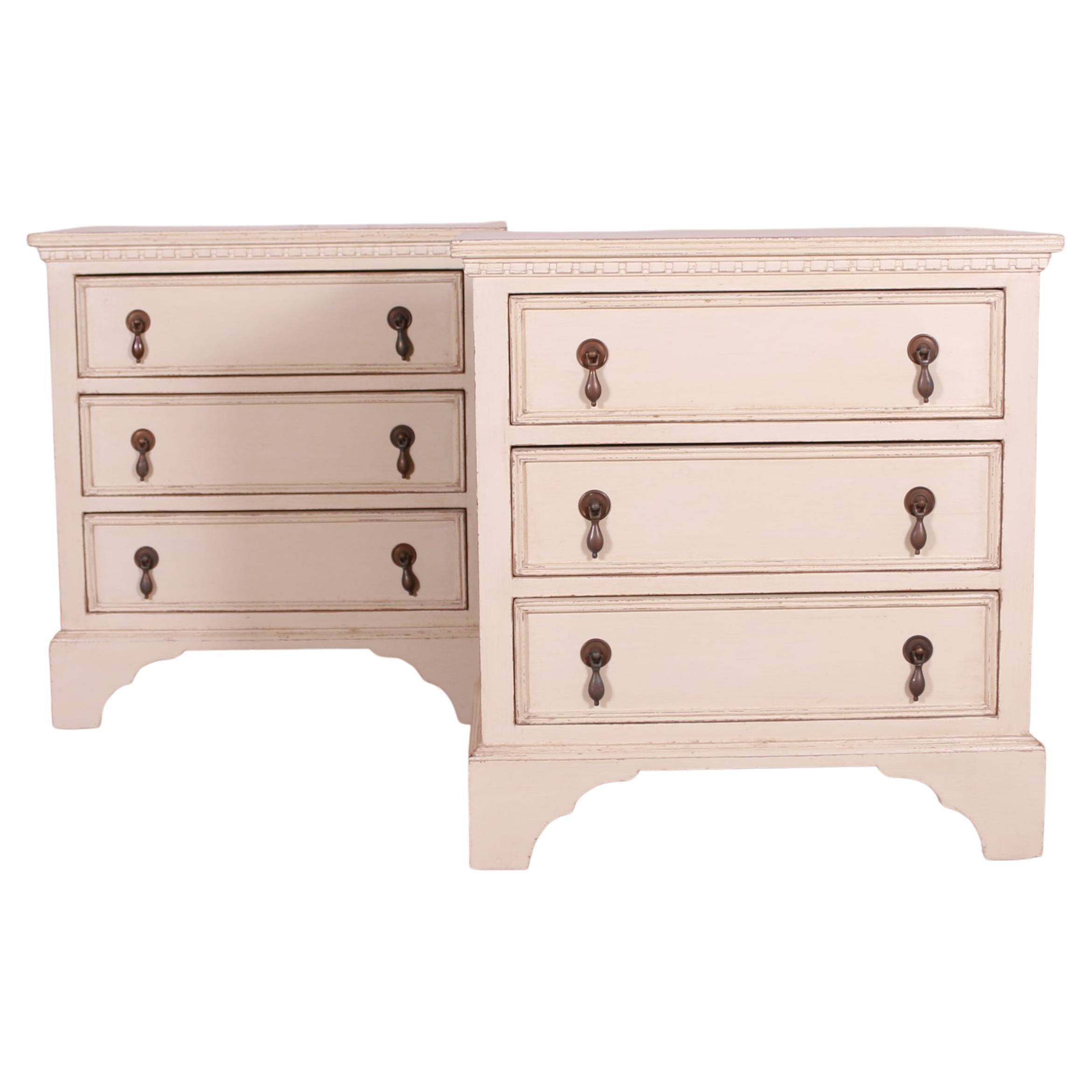 Pair of Painted Bedside Chest of Drawers