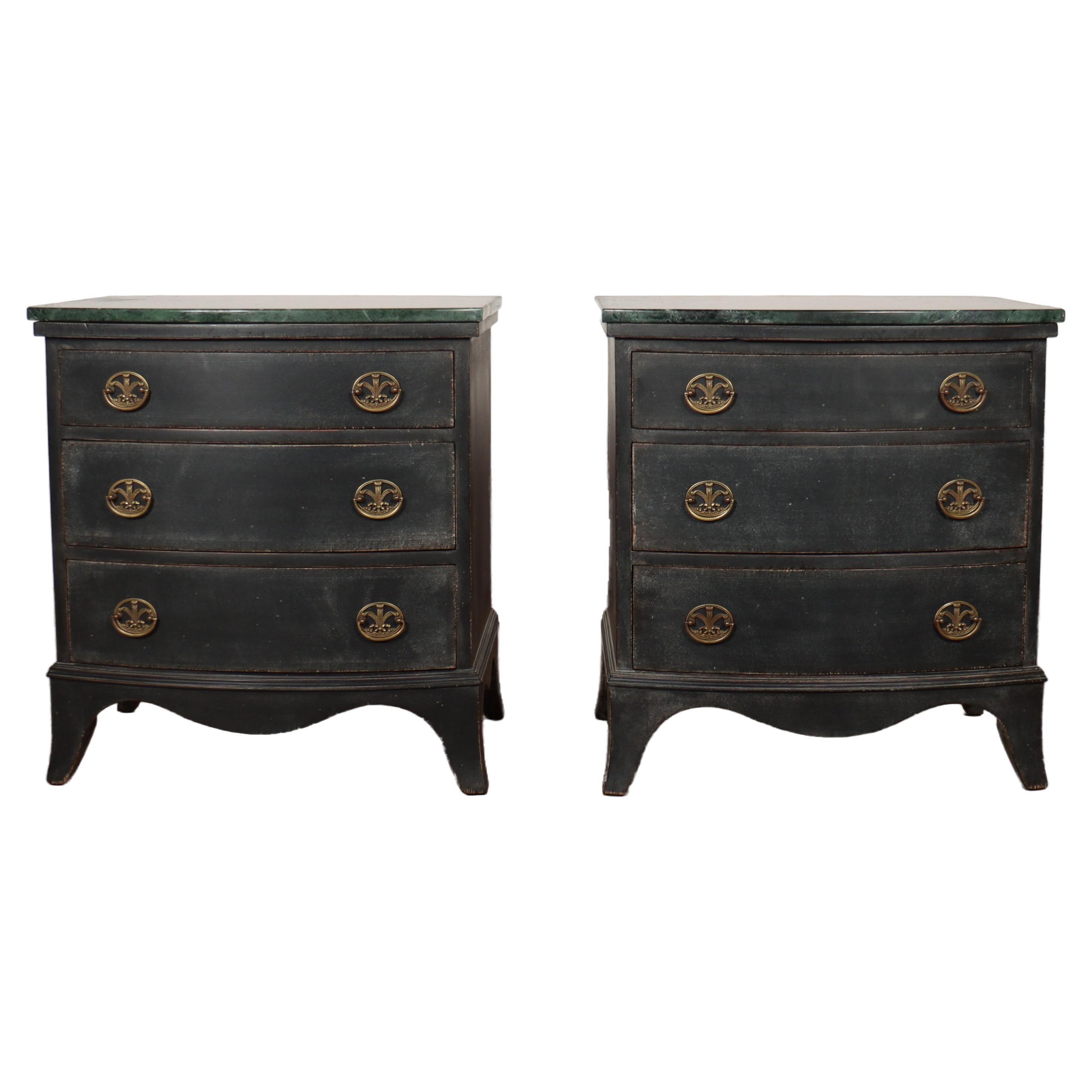 Pair of Painted Bedside Chest of Drawers For Sale