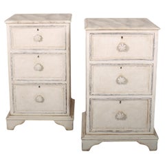 Antique Pair of Painted Bedside Chest of Drawers