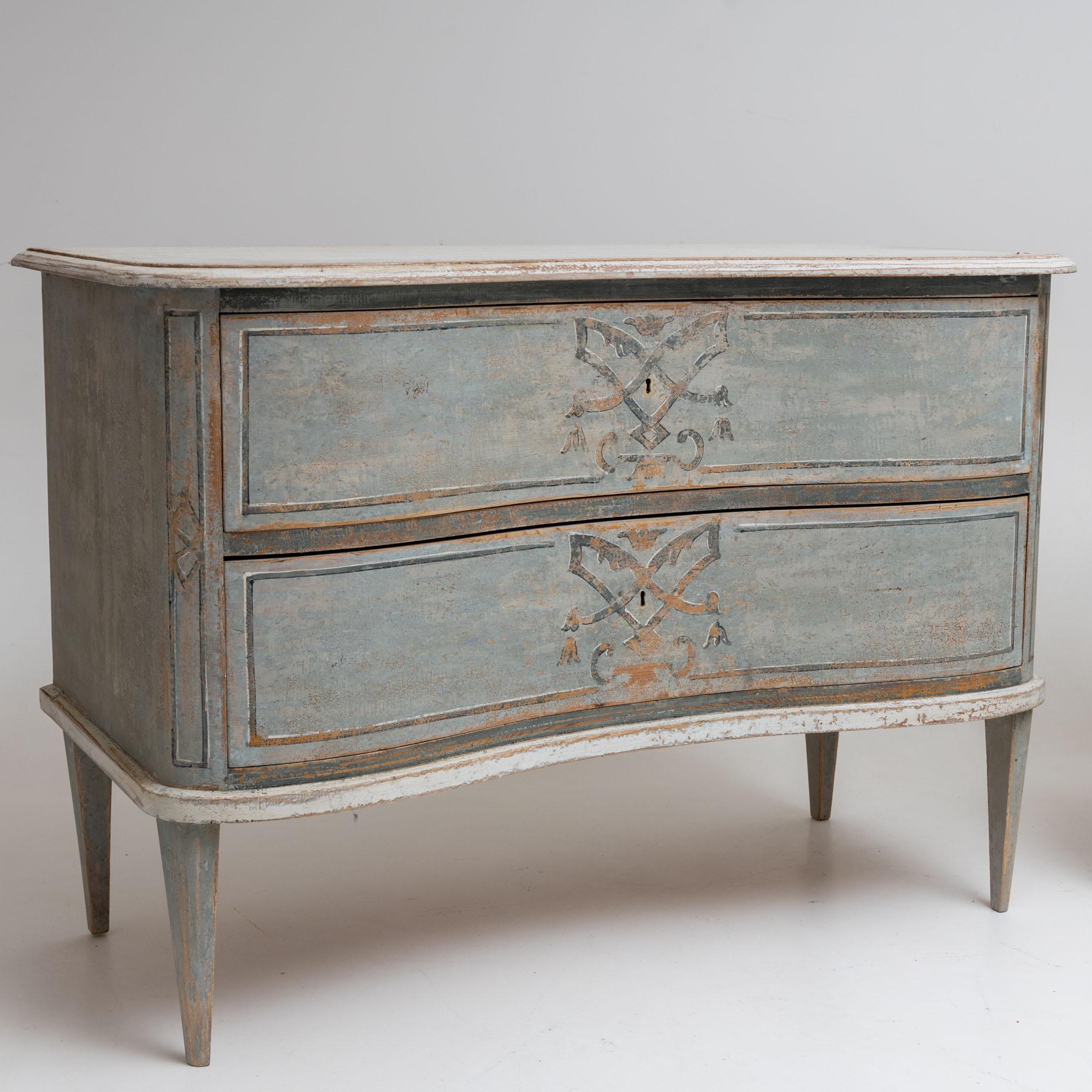 Pair of Painted Chests of Drawers, Denmark, Late 19th Century 2