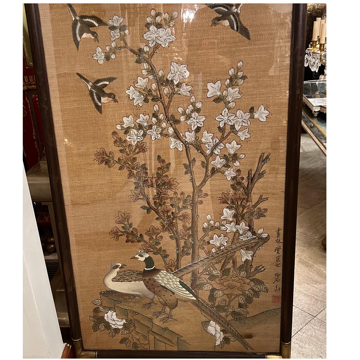 Mid-20th Century Pair of Painted Chinoiserie Panels For Sale