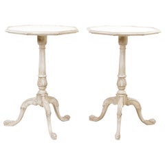 Pair of Painted Chippendale Style Octagonal Side Tables