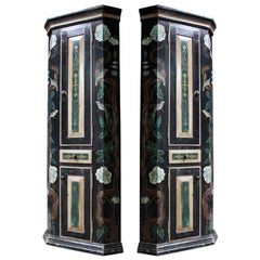 Pair of Painted Corner Cabinets