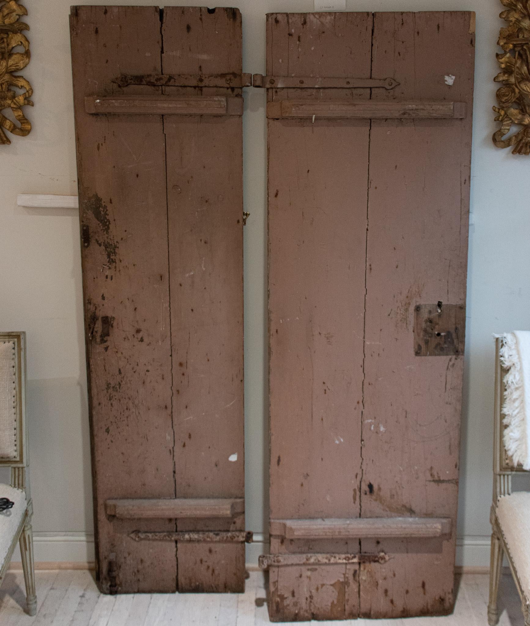 Pair of French, 19th century painted doors.