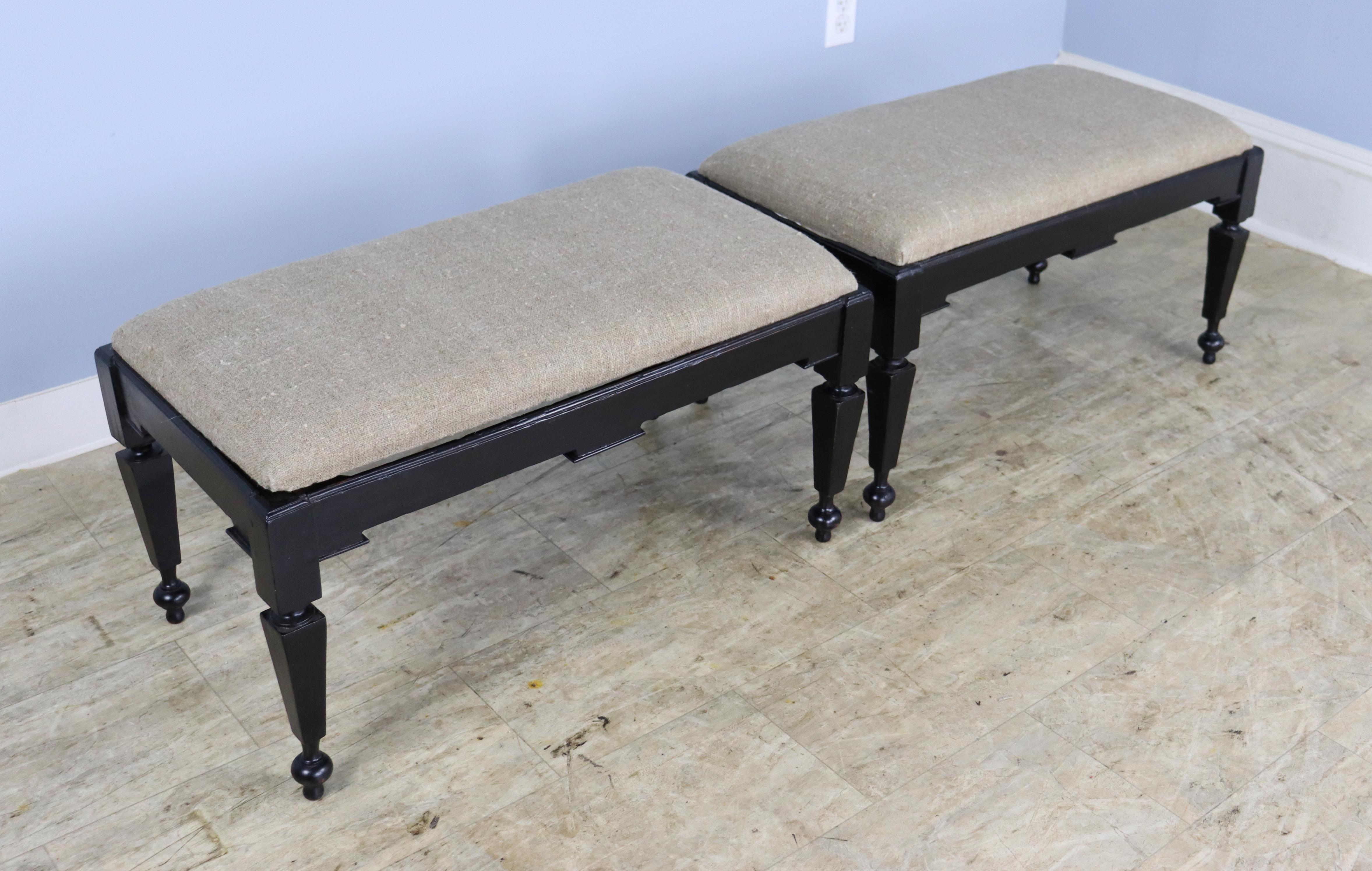 Wood Pair of Painted Early Italian Stools For Sale