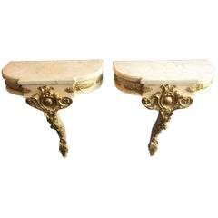 Pair of Painted Empire Style Console Tables or Nightstands