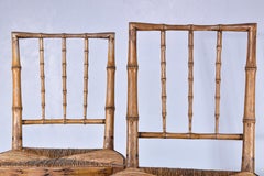 Pair Of Painted Faux Bamboo Side Chairs