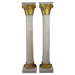 Pair of Painted Fibreglass Columns