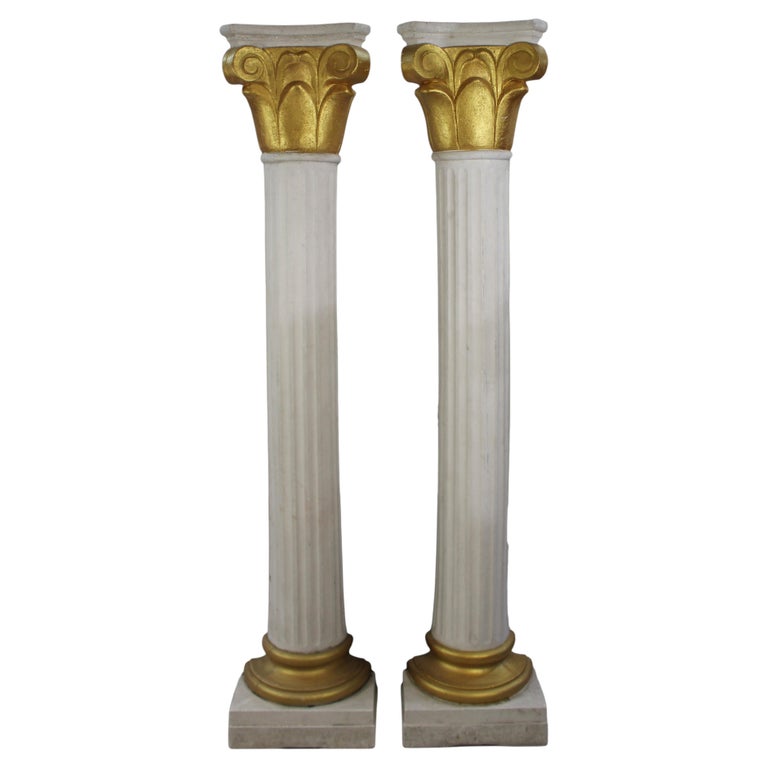 Pair of Painted Fibreglass Columns For Sale at 1stDibs