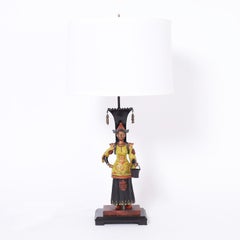 Pair of Painted Figural Table Lamps
