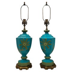 Paar gemalte florale Lampen