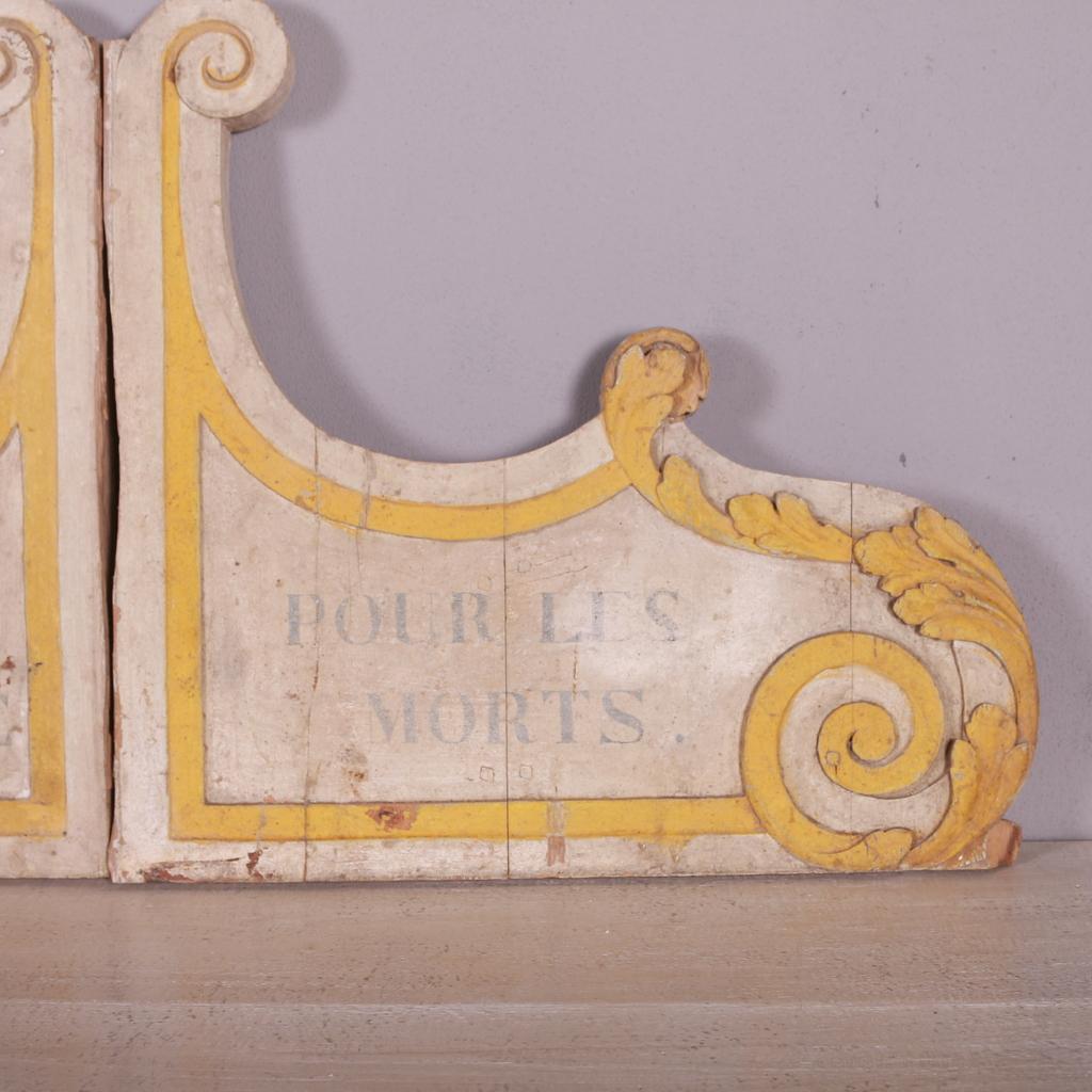 Pair of 19th C painted French brackets. Original paint. 1890.

