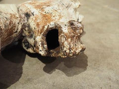 Pair of Painted French Cast Iron Horse Head Fountain Elements, Circa 1940s