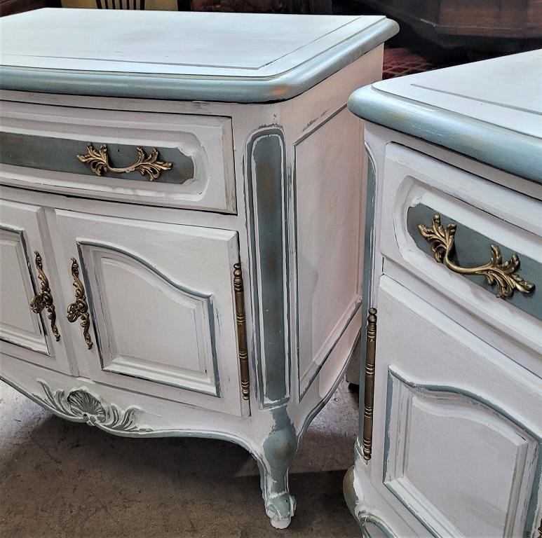 Pair of Painted French Country Nightstands 3