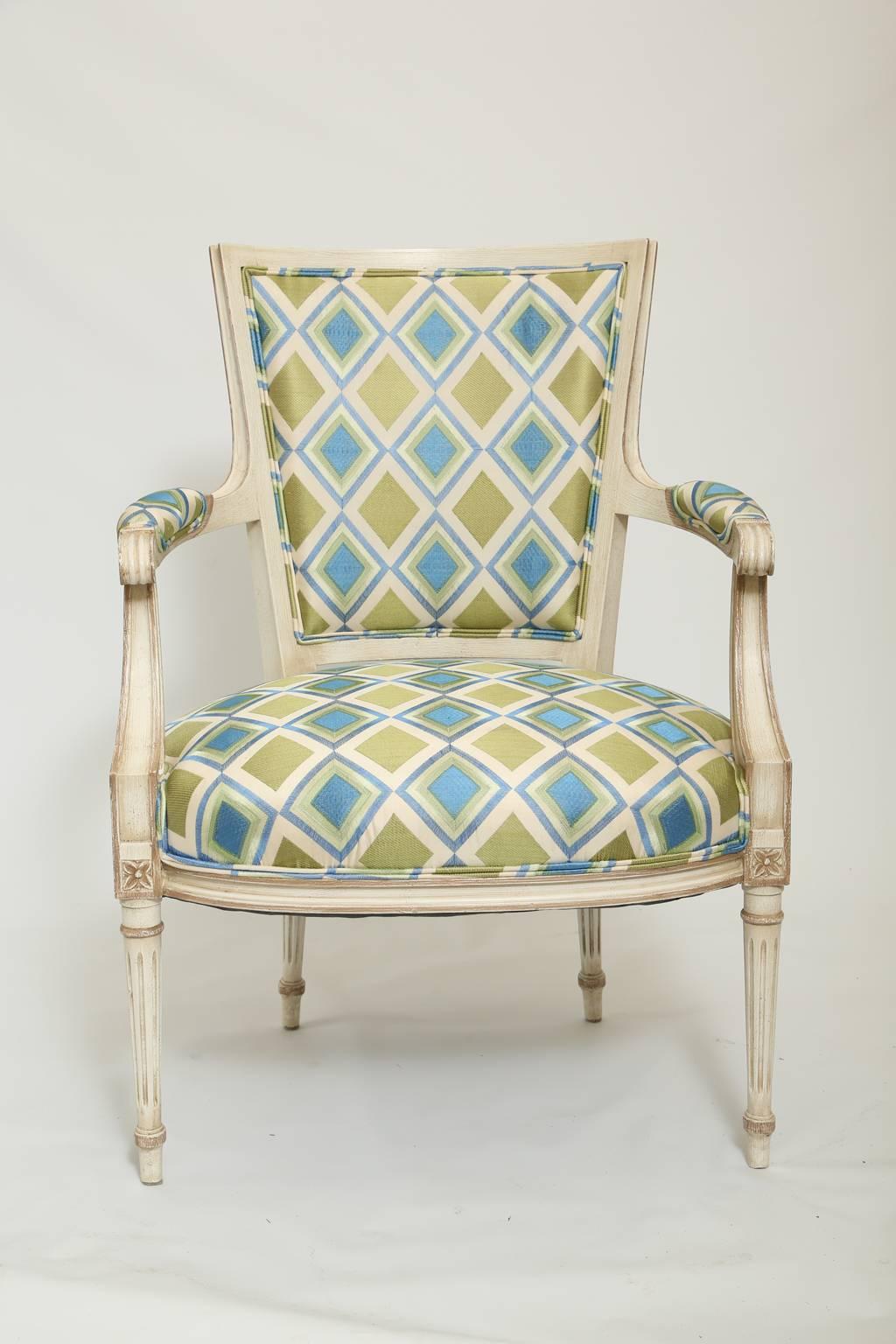 Louis XVI Pair of Painted French Fauteuils