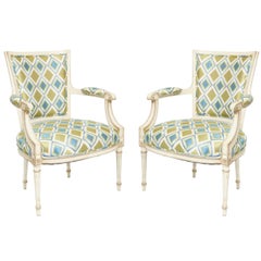 Pair of Painted French Fauteuils