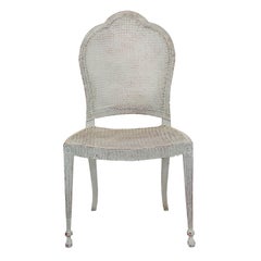 Pair of Painted Georgian Adam Style Cane Seated Side Chairs, circa 1860