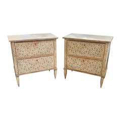 Pair of Painted German Neo-Classical Style Bedside Tables
