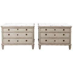 Pair of Painted Gustavian Chest of Drawers