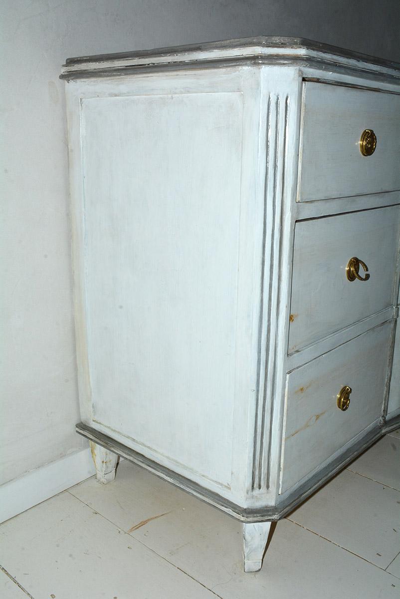 Rococo Painted Gustavian Swedish Style Chest of Drawers