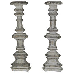 Pair of Painted Italian Candlesticks, circa 1940s