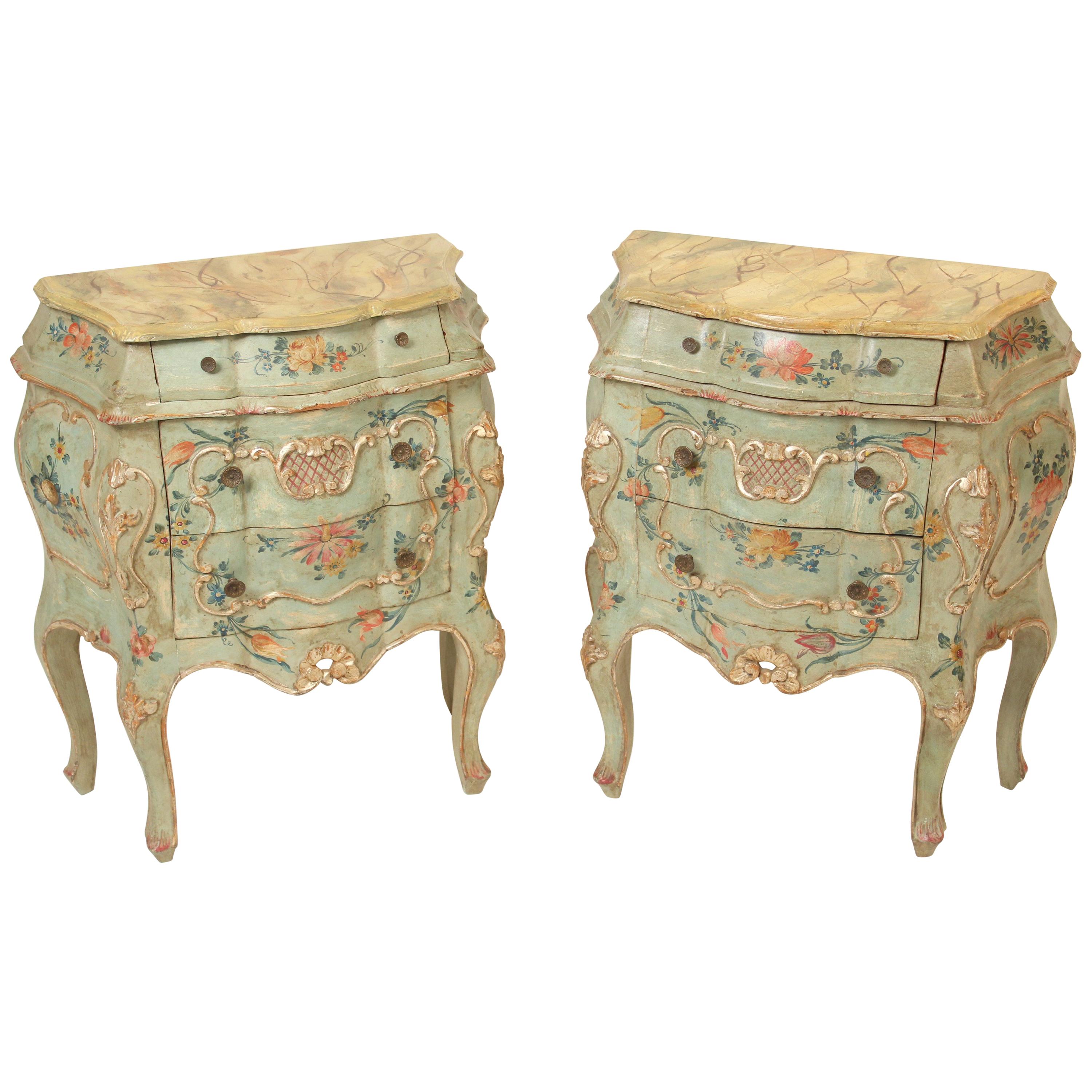 Pair of Painted Italian Chests of Drawers
