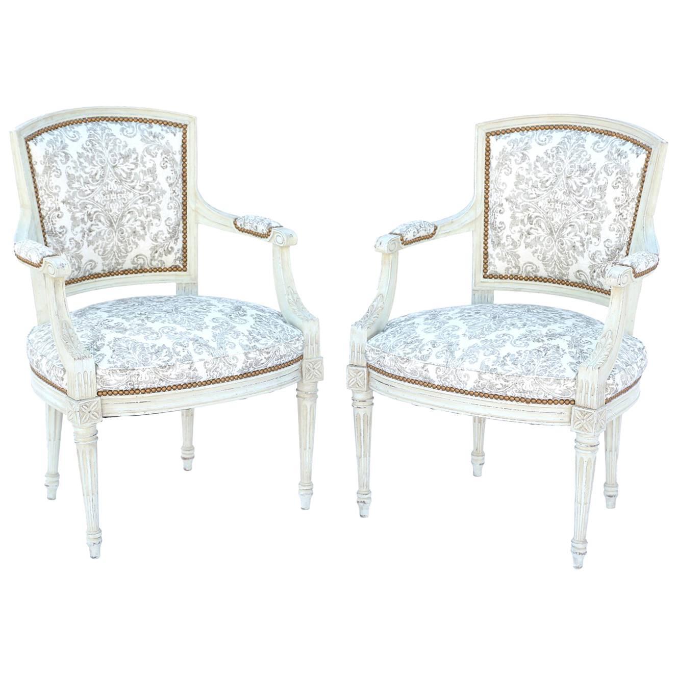 Pareja de Fauteuils italianos pintados