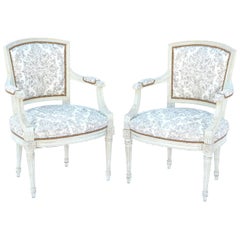 Paar bemalte italienische Fauteuils