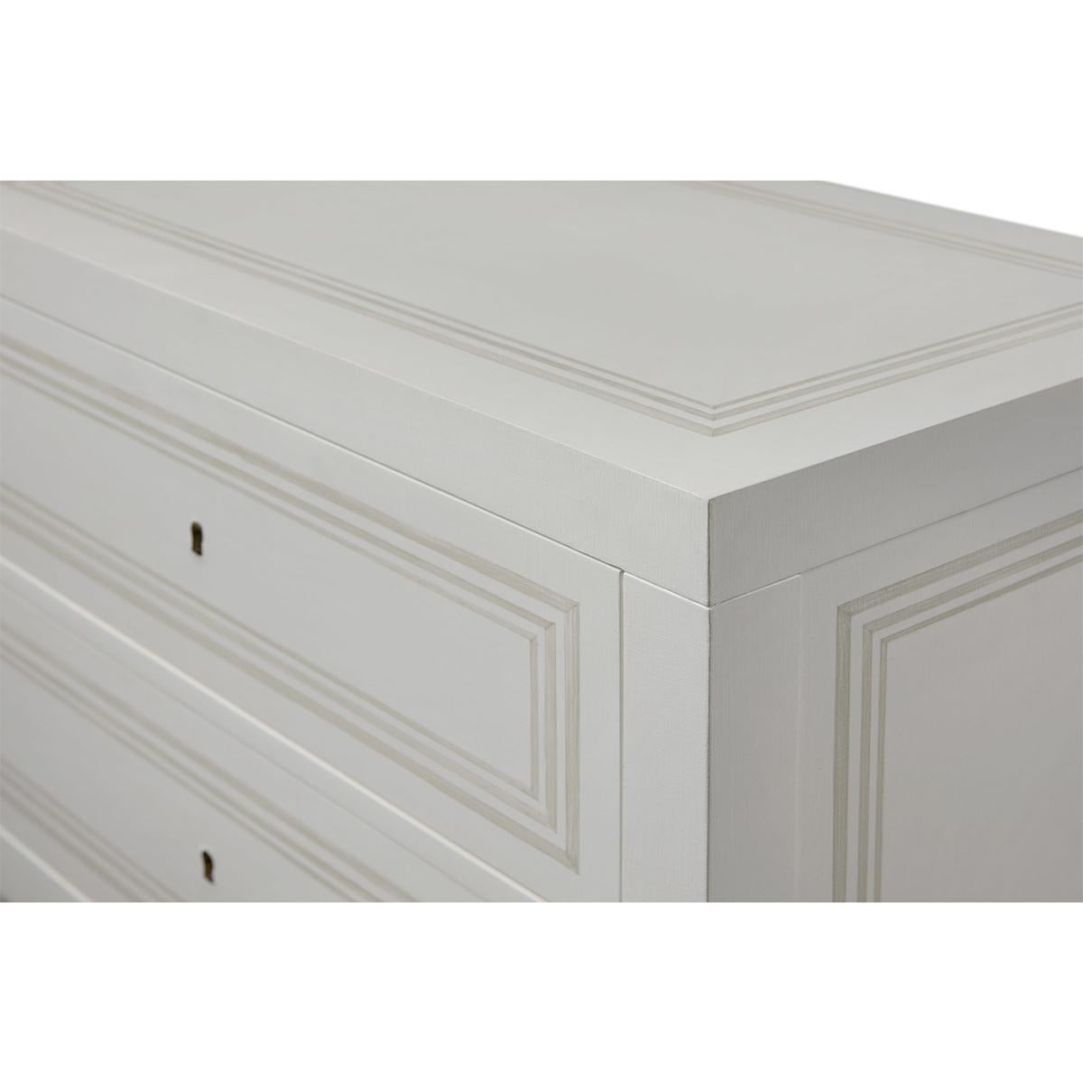 Neoclassical Pair of Painted Italian Neo Classic Bedside Chests For Sale