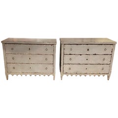 Pair of Painted Late 19th Century Portuguese Chests of Drawers