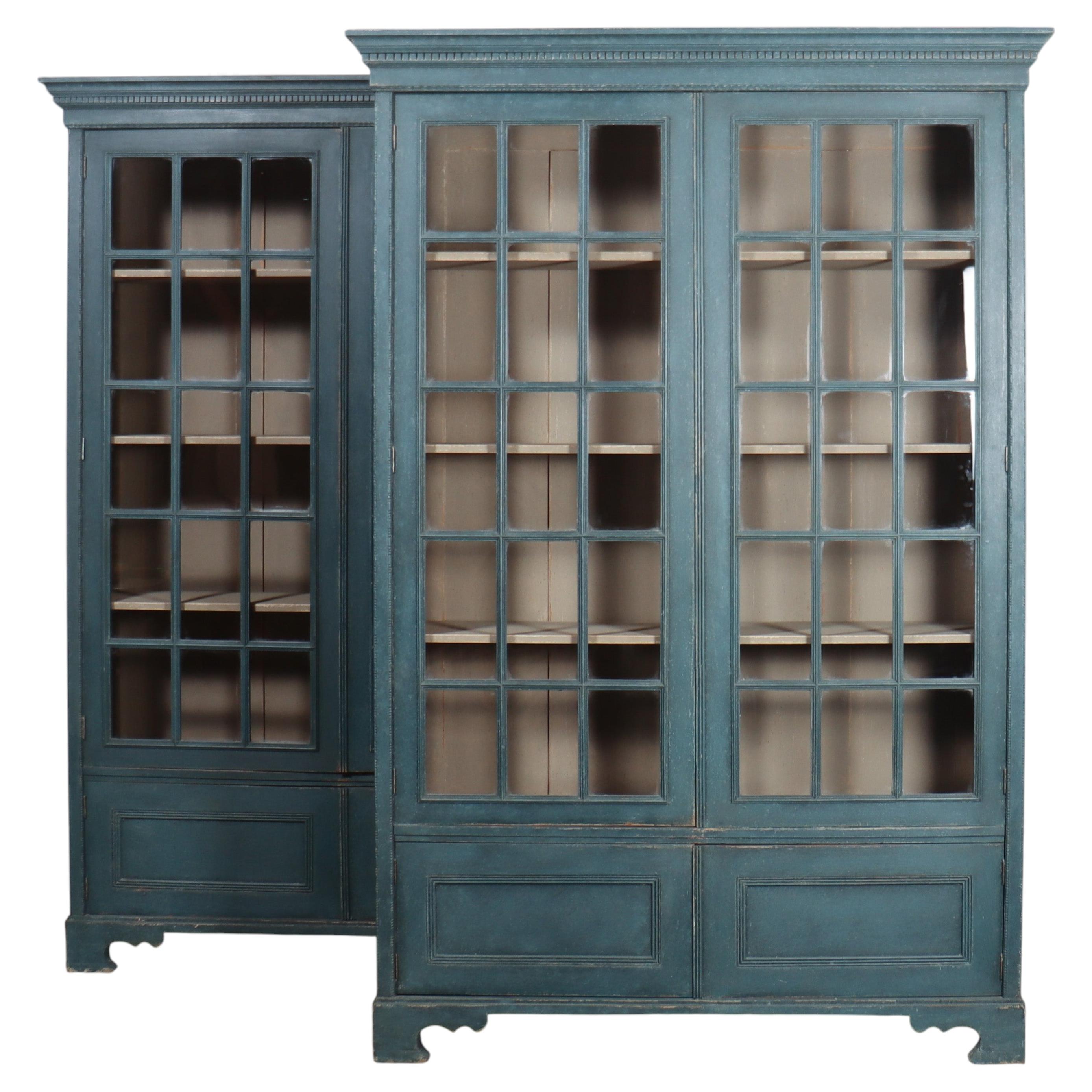 Pair of Painted Library Bookcases