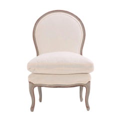 Pair of Painted Louis XV Style Oval Back Slipper Chairs