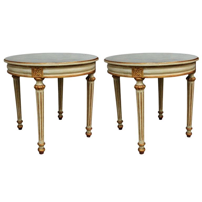Pair of Painted Louis XVI St. Side Tables For Sale