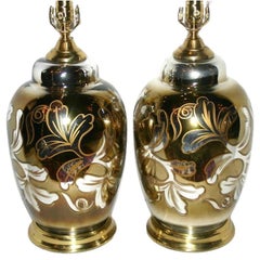 Vintage Pair of Painted Mercury Table Lamps