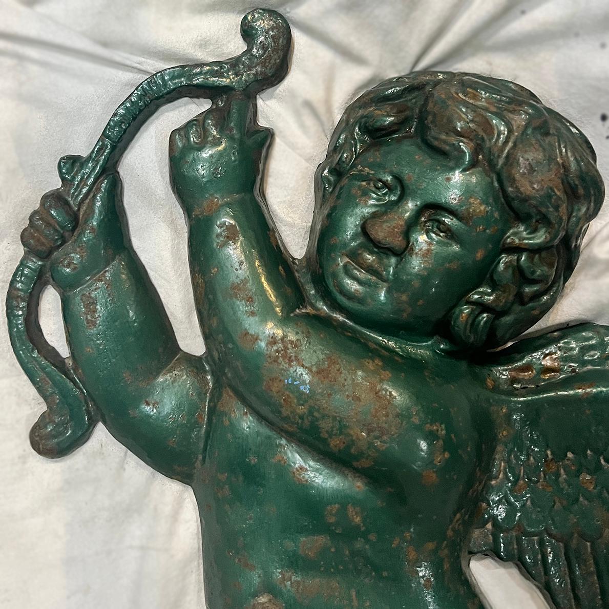 Mid-20th Century Pair of Painted Metal Angel Sconces For Sale