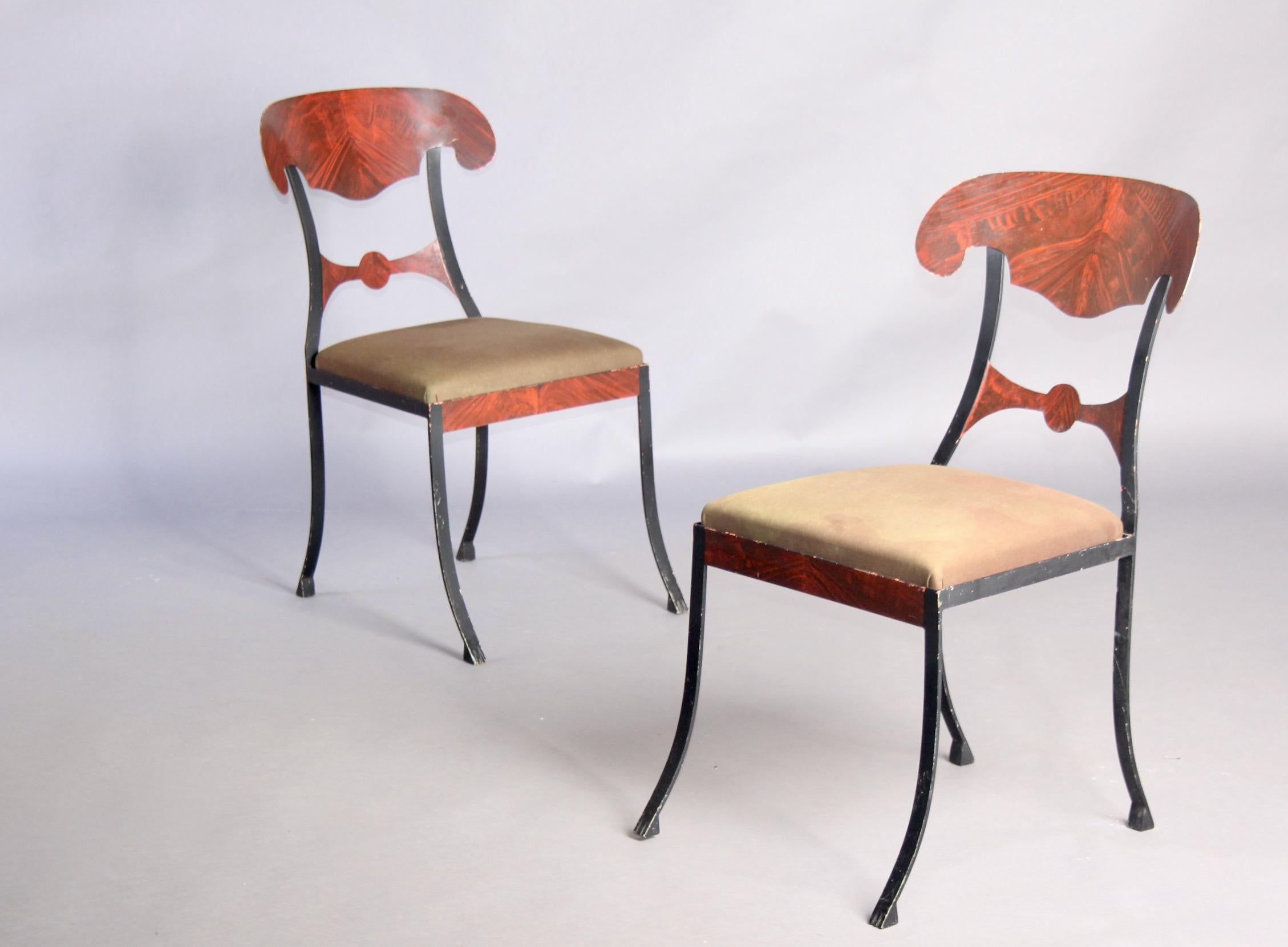 Mid-20th Century Pair of painted metal decorative chairs For Sale