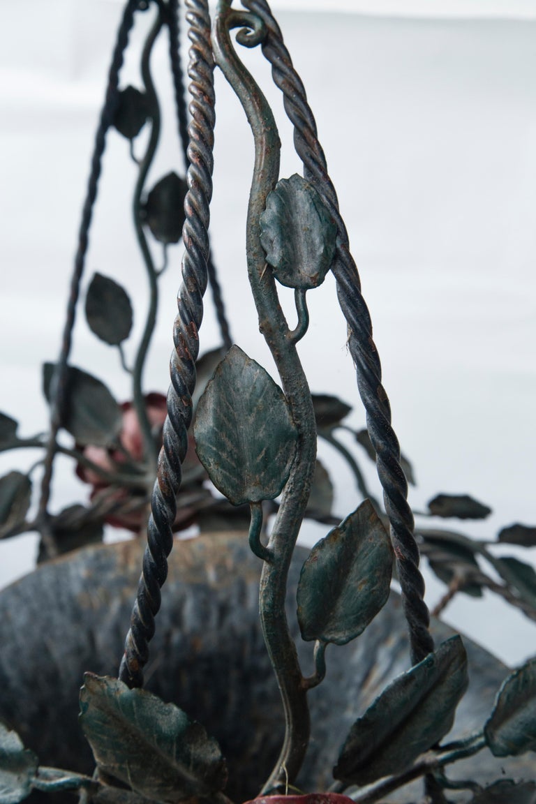 Pair of Painted Metal Flower Baskets For Sale at 1stDibs flower