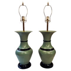 Pair of Painted Metal lamps