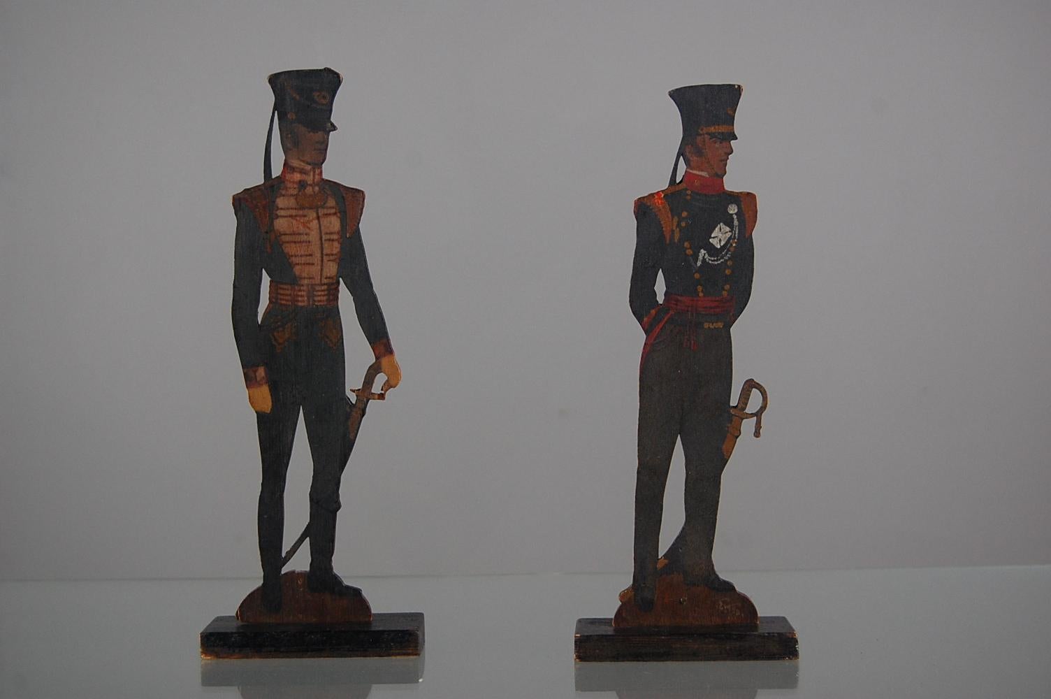 Pair of Painted Military Silhouette Soldiers 5