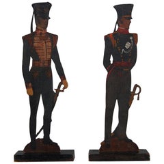 Pair of Painted Military Silhouette Soldiers