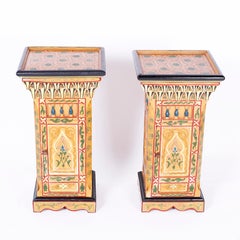 Pair of Painted Moroccan Stands or Pedestals