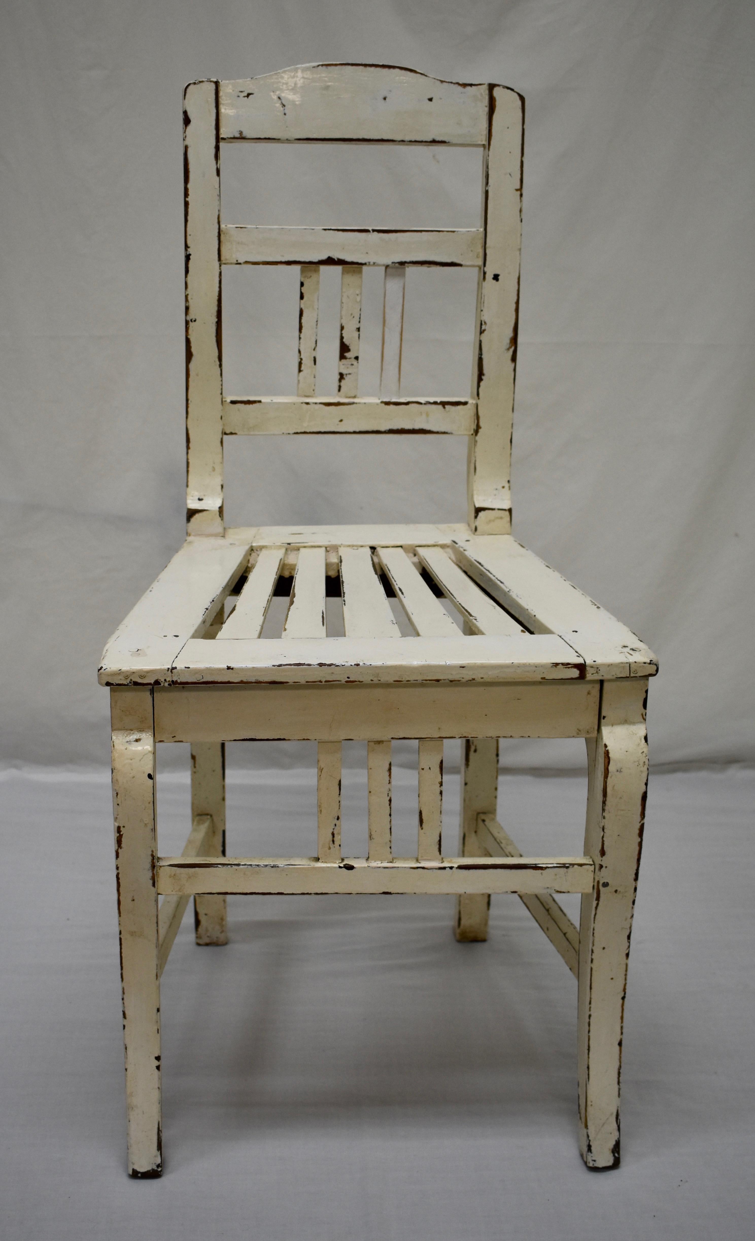 Pair of Painted Oak Country Side Chairs 3