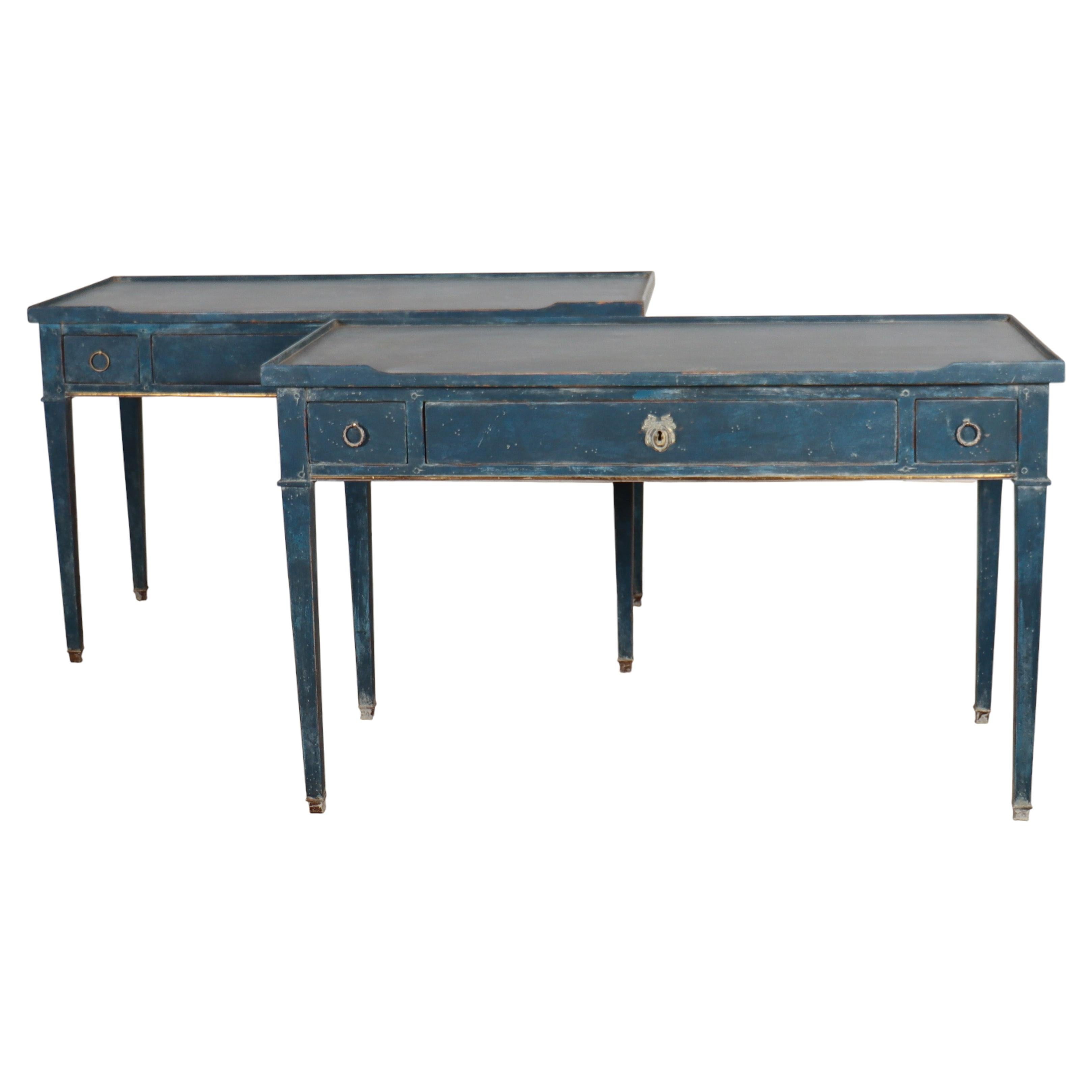 Pair of Painted Oak Desks/ Bedside Tables