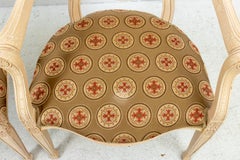 Pair of Painted Oval Pinwheel Back Armchairs