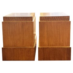 Pair of Painted Pedestals with Greek Key Motif