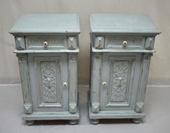 Pair of Painted Pine and Oak Nightstands