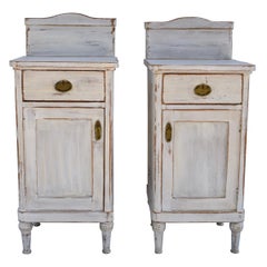 Pair of Painted Pine Nightstands